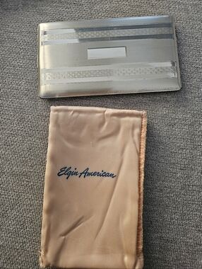 Vintage Elgin American Hinged Cigarette Case With Bag And Box